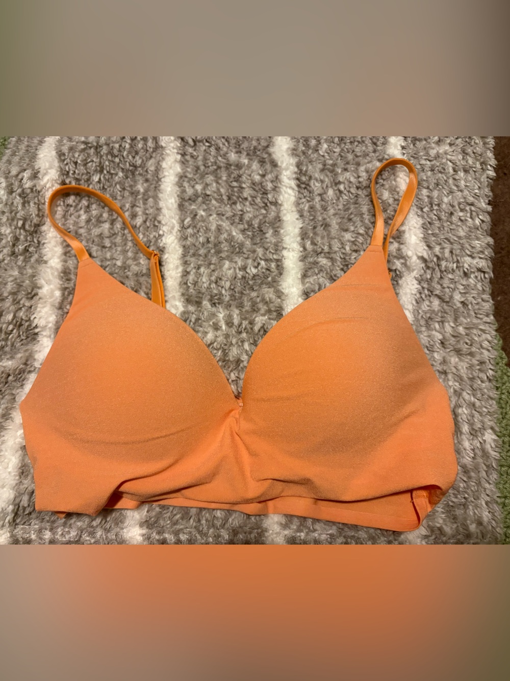 PINK Victoria’s Secret Seamless Orange Padded Wireless Push Up Bra